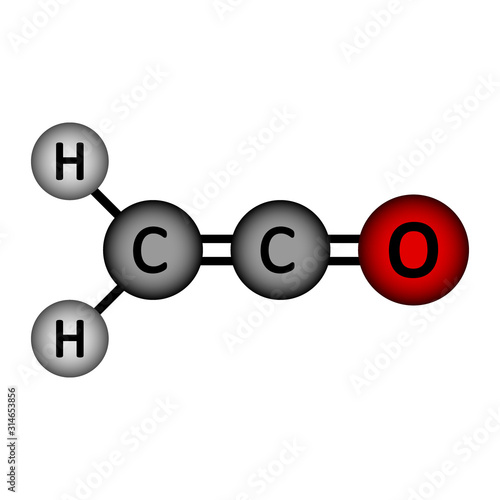 Ketene gas molecule icon.