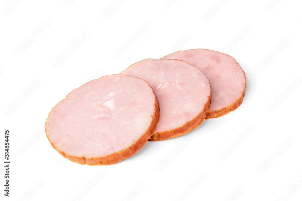Smoked meatloaf isolated on white background. Smoked meatloaf isolated on white background.