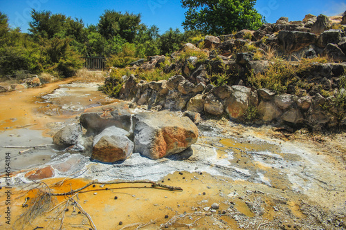 Geothermal activity at Kuirau Park in Rotorua, North Island, New Zealand
