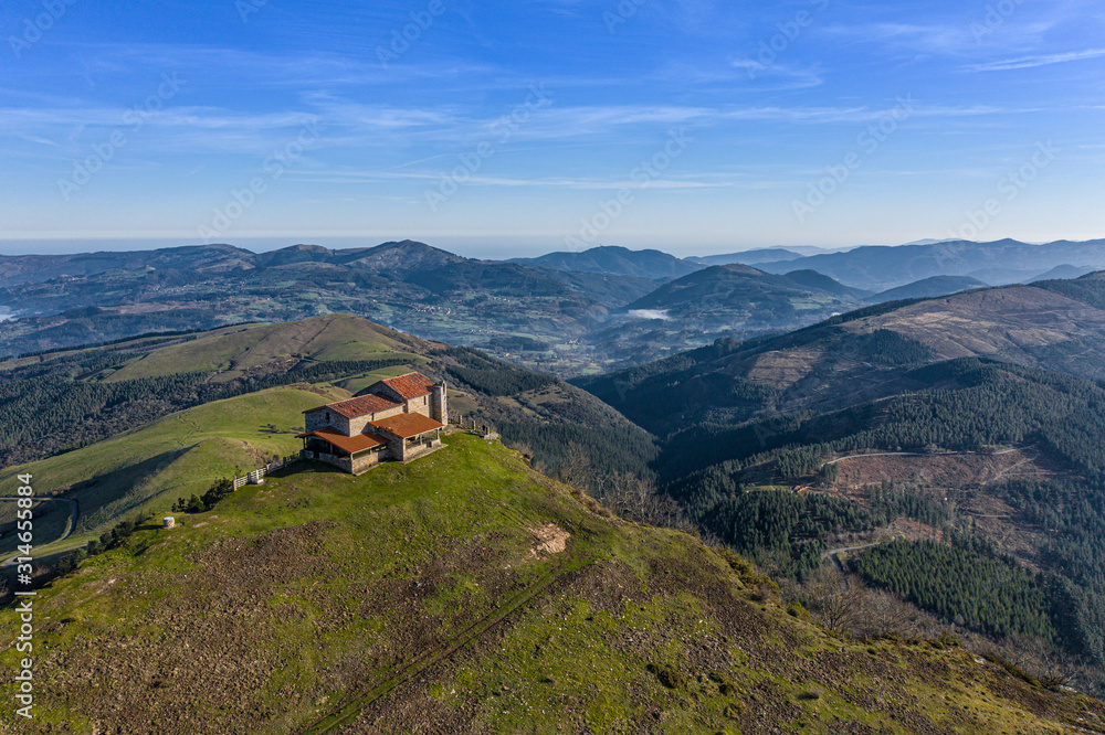 Hermitage in Kolitza mount in Balmaseda, Basque country