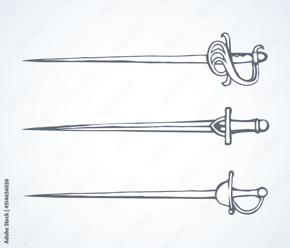 Old Epee. Vector drawing Old Epee. Vector drawing