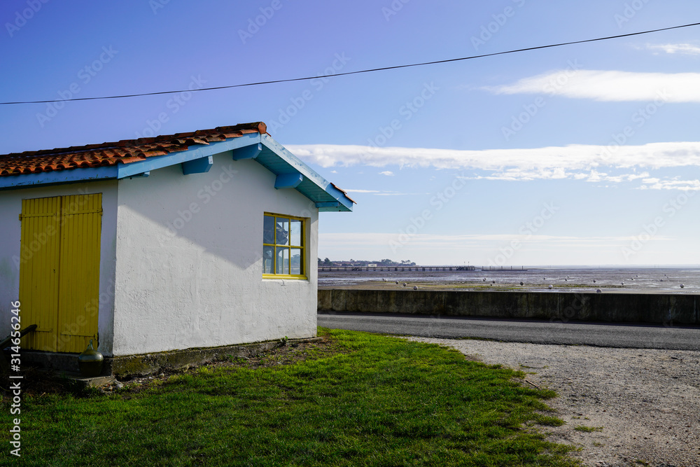 small oyster hut at the oyster port of Andernos les Bains