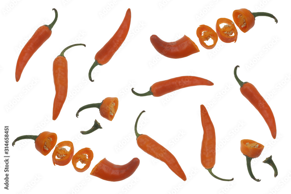 hot pepper on white background hot pepper on white background