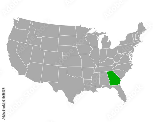 Karte von Georgia in USA