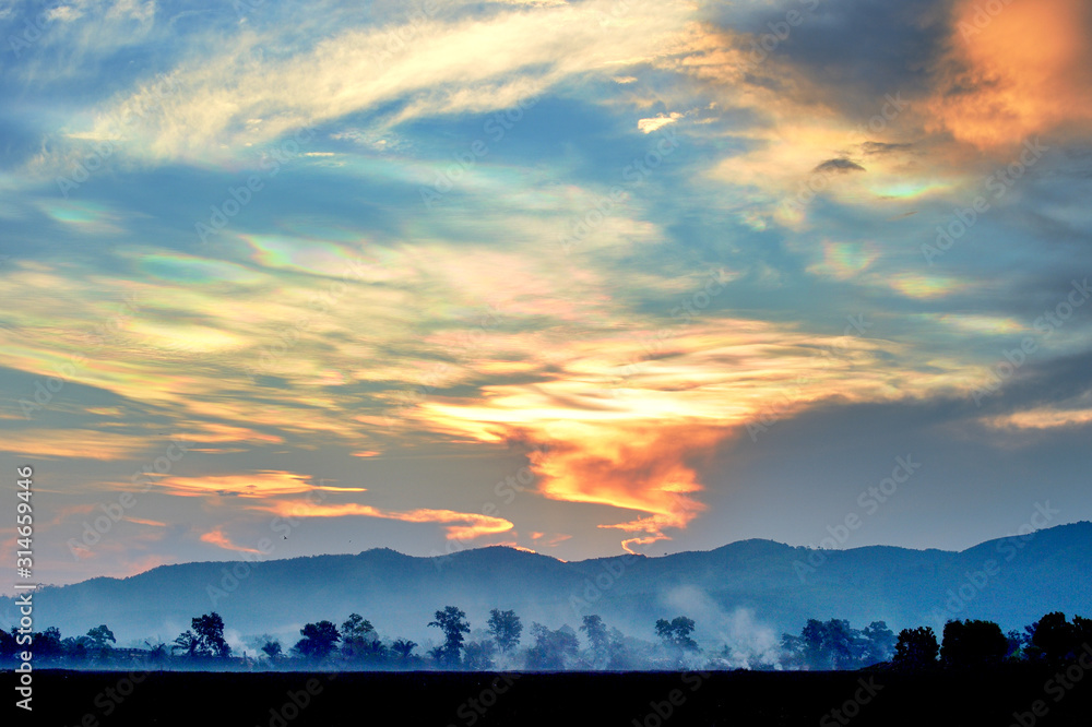 Rainbow cloud hat In the sky  Thailand
