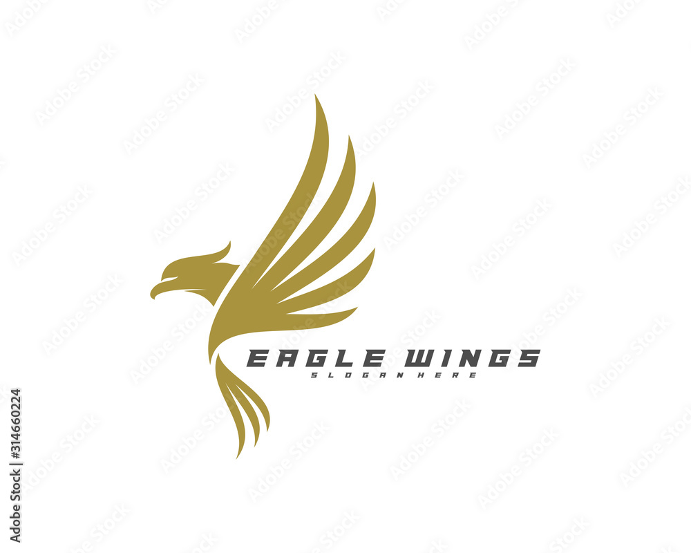 Obraz premium Flying Eagle Logo Design Vector, Creative design, Template, illustration