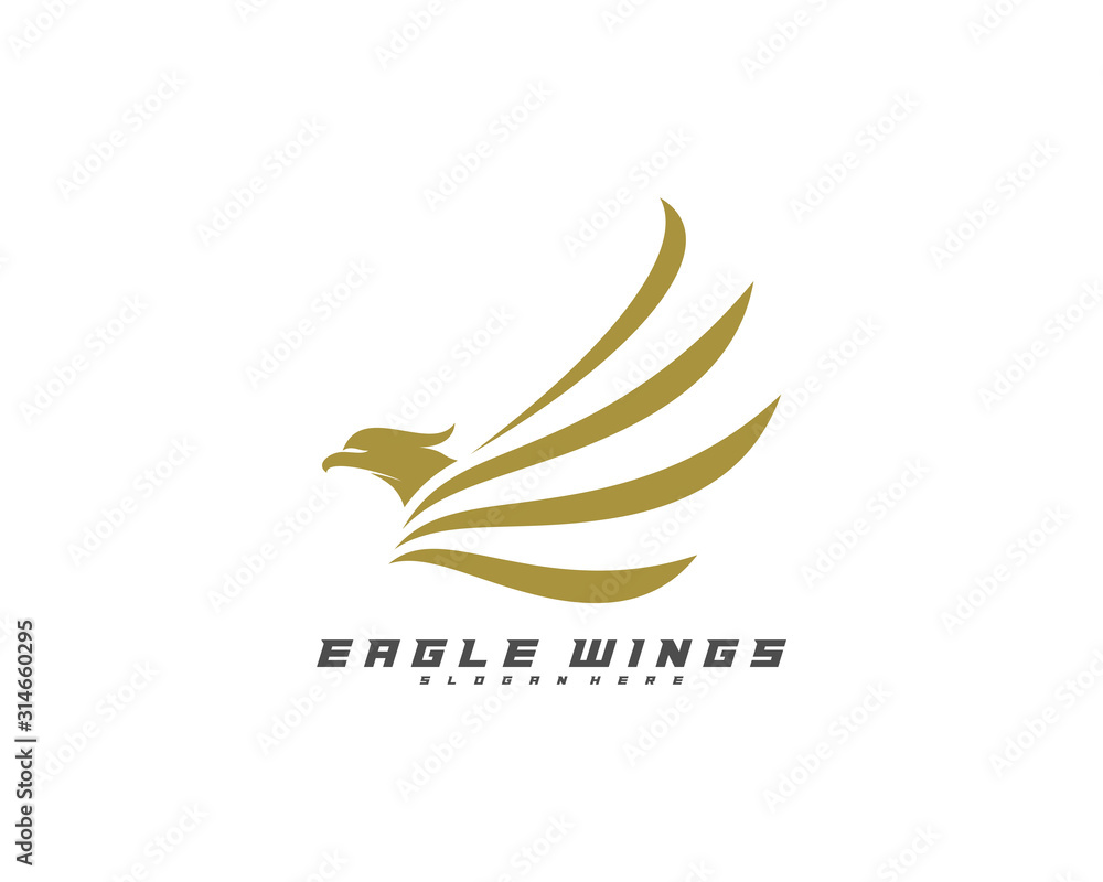 Obraz premium Flying Eagle Logo Design Vector, Creative design, Template, illustration
