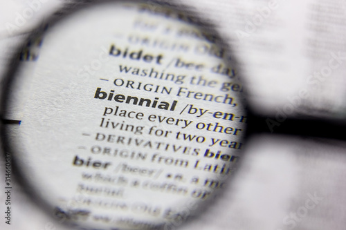 Obraz na plátně Word or phrase Biennial in a dictionary.