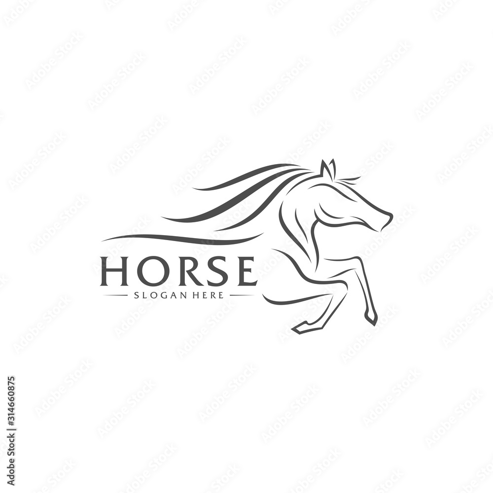 Fototapeta Fast Horse logo Design Vector, Creative design, Template, illustration