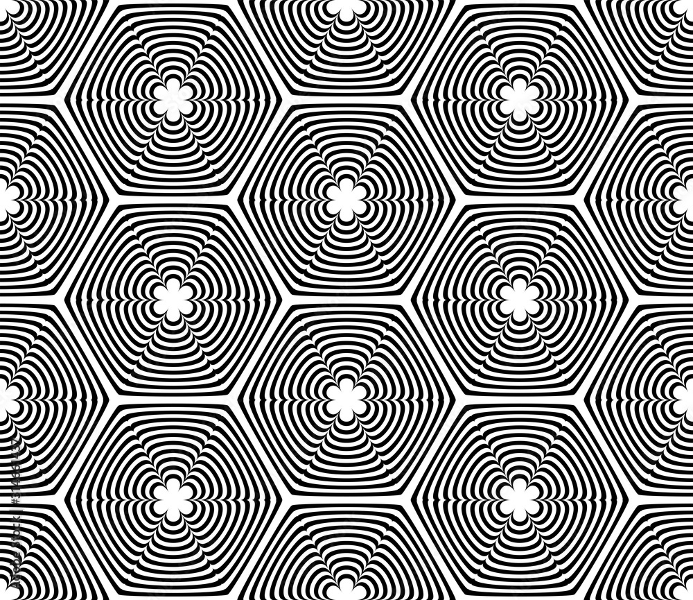 Seamless hexagons pattern. Lines texture. Seamless hexagons pattern. Lines texture.