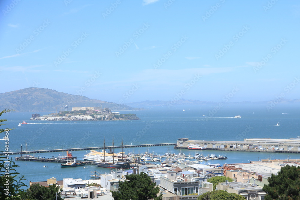 Beautiful Summer Scenery in San Francisco and its Harbor