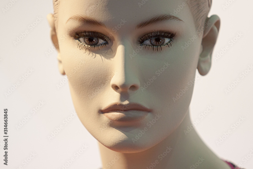 close up of face of display dummy close up of face of display dummy