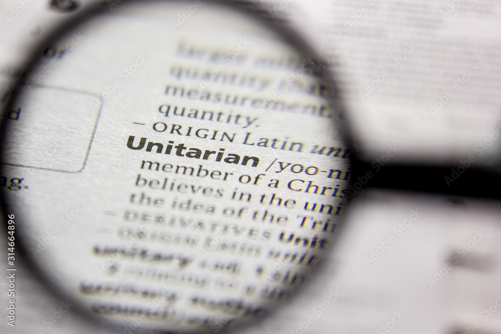 Fototapeta premium Word or phrase Unitarian in a dictionary.