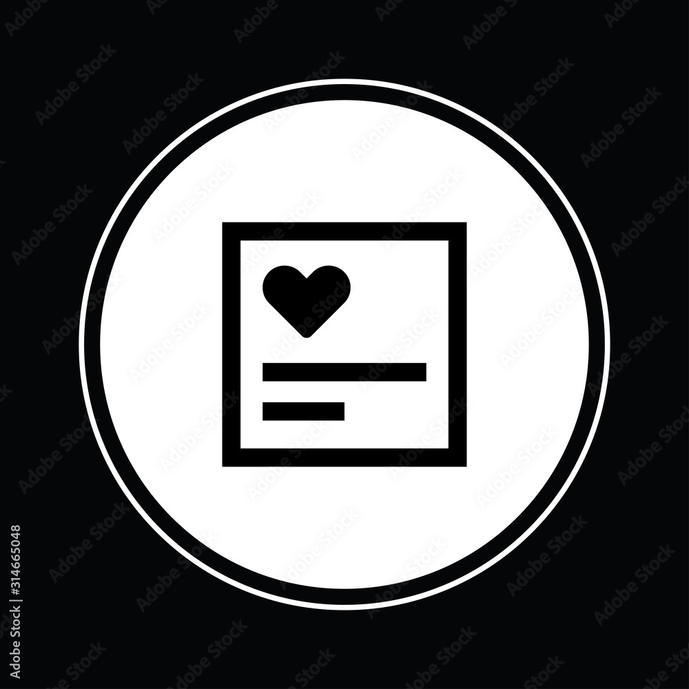 Greeting card with heart icon illustration isolated vector sign symbol Greeting card with heart icon illustration isolated vector sign symbol