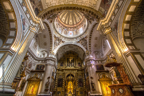 Interior of the church in Malaga  Spain