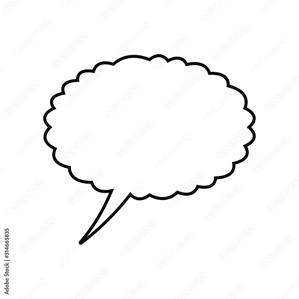Think bubble isolated. Trendy think bubble in flat style. Modern template for social network and label. Creative thought balloon. Cloud line art, vector illustration Think bubble isolated. Trendy think bubble in flat style. Modern template for social network and label. Creative thought balloon. Cloud line art, vector illustration