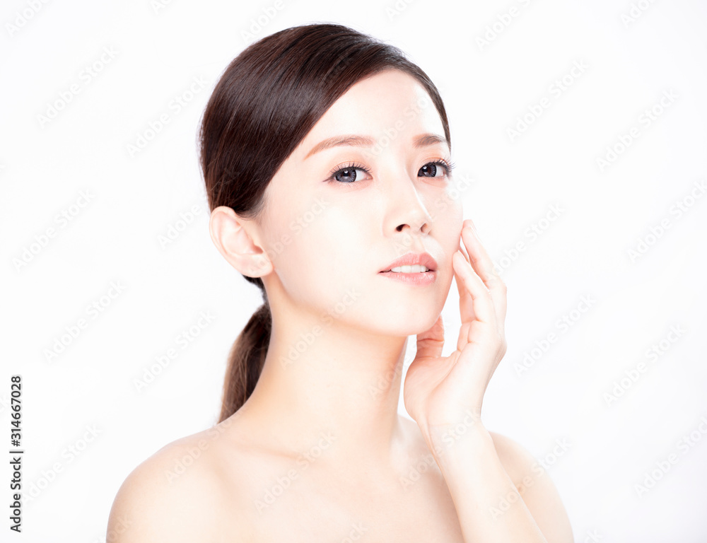 closeup young beauty with clean fresh skin closeup young beauty with clean fresh skin