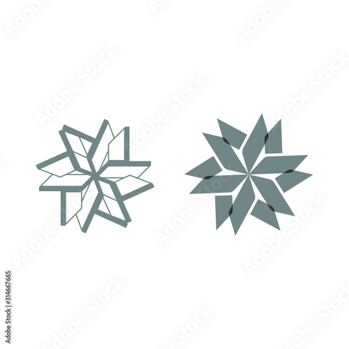 Unique star logo, illustration, vector