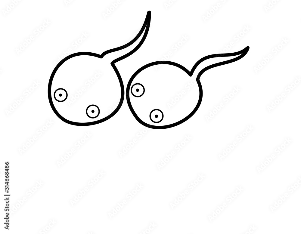 Obraz premium おたまじゃくし１２(線画)