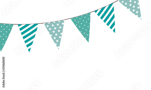 garlands hanging decoration isolated icon vector illustration design