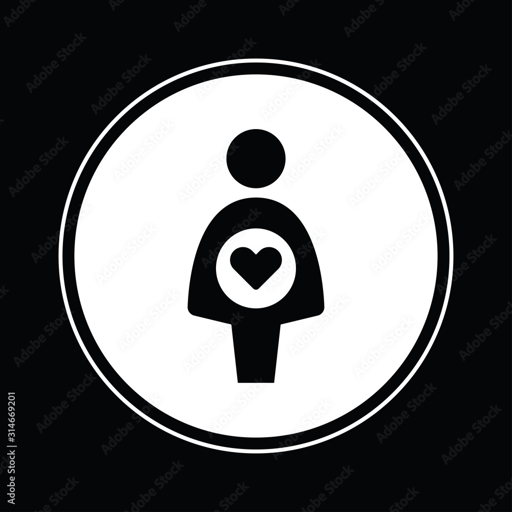 Pregnant woman and heart icon illustration isolated vector symbol symbol Pregnant woman and heart icon illustration isolated vector symbol symbol