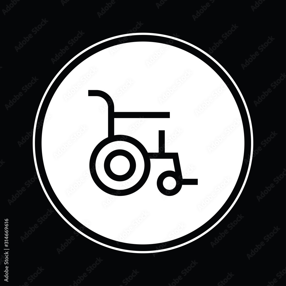 Wheelchair outline icon illustration isolated vector sign symbol Wheelchair outline icon illustration isolated vector sign symbol