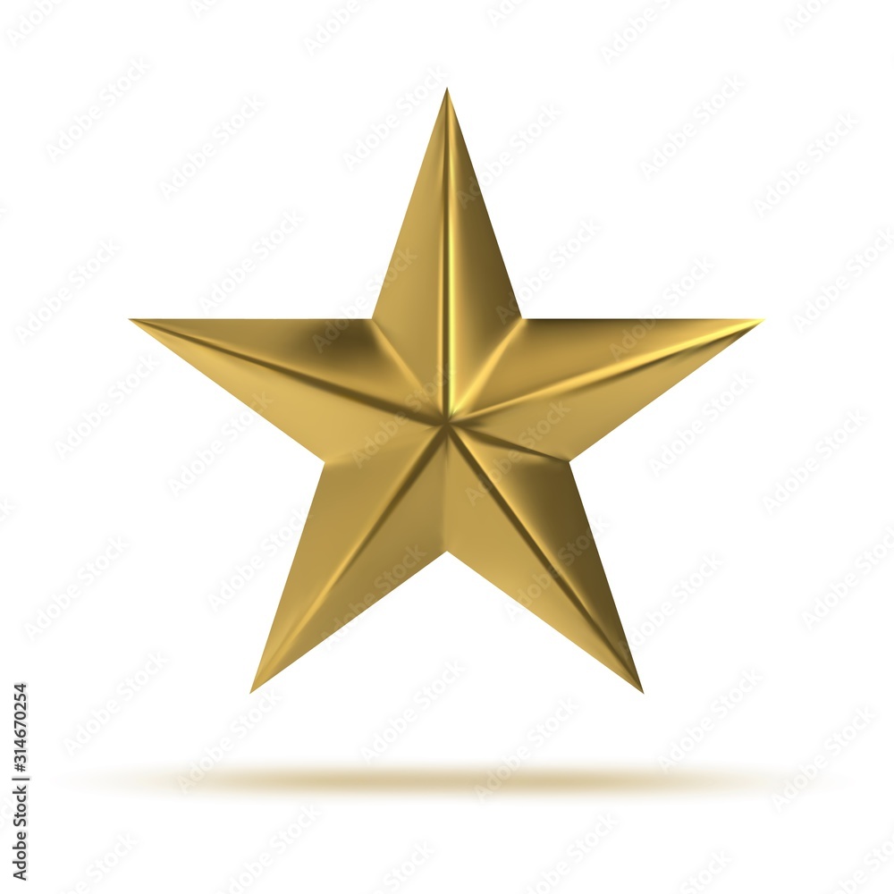 Golden Star. 3D sign of rating, or approval. Element for composition. Golden Star. 3D sign of rating, or approval. Element for composition.
