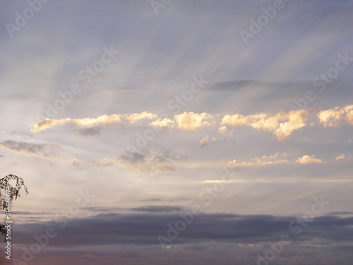 Sun rays in the sky