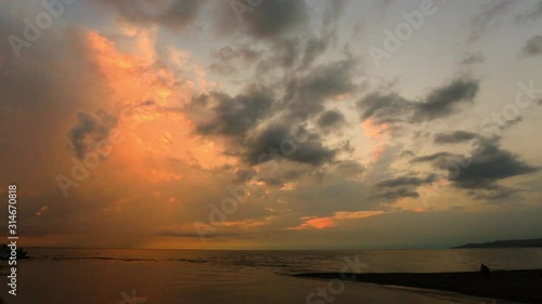 calm sea with a golden glow