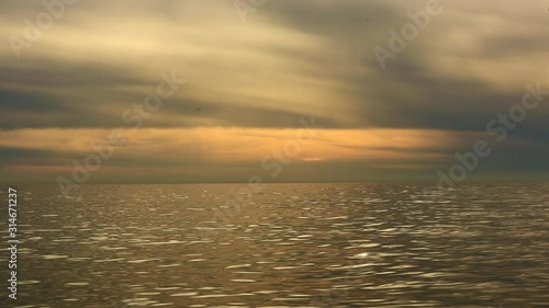 calm sea with a golden glow