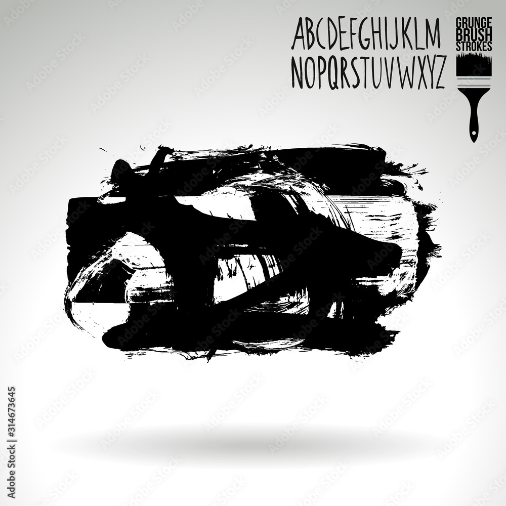 Black brush stroke and texture. Grunge vector abstract hand - painted element. Underline and border design. Black brush stroke and texture. Grunge vector abstract hand - painted element. Underline and border design.