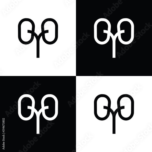 Kidneys outline icon illustration isolated vector sign symbol