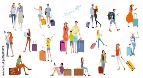 Illustration material: people, travel, vacation, lifestyle