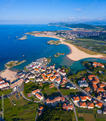 Aerial View, Isla, Arnuero Municipality, Comarca Trasmiera, Cantabria, Cantabrian Sea, Spain, Europe