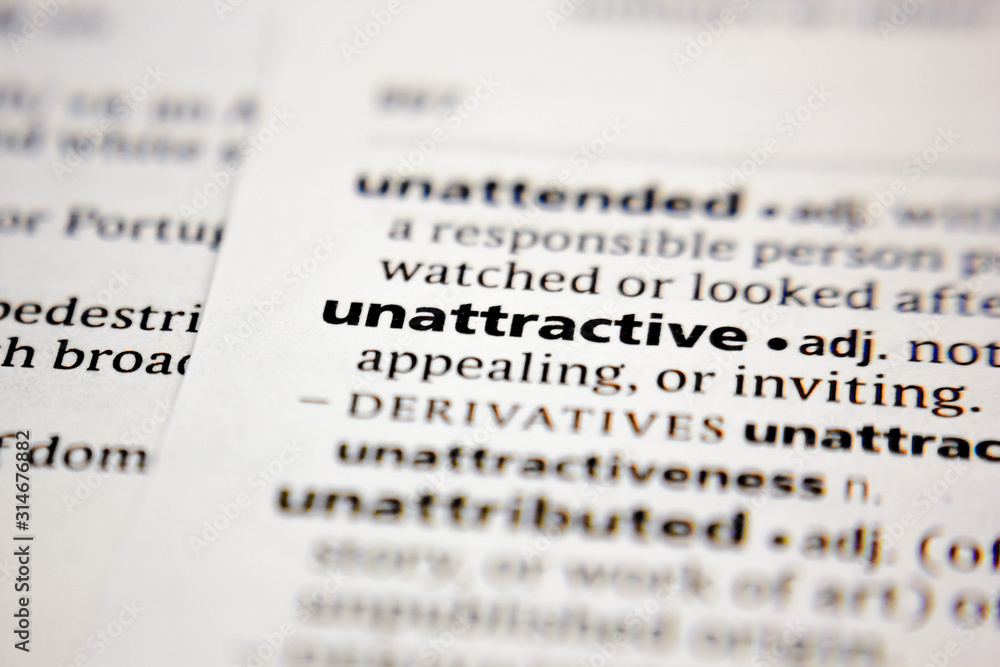 word-or-phrase-unattractive-in-a-dictionary-stock-photo-adobe-stock