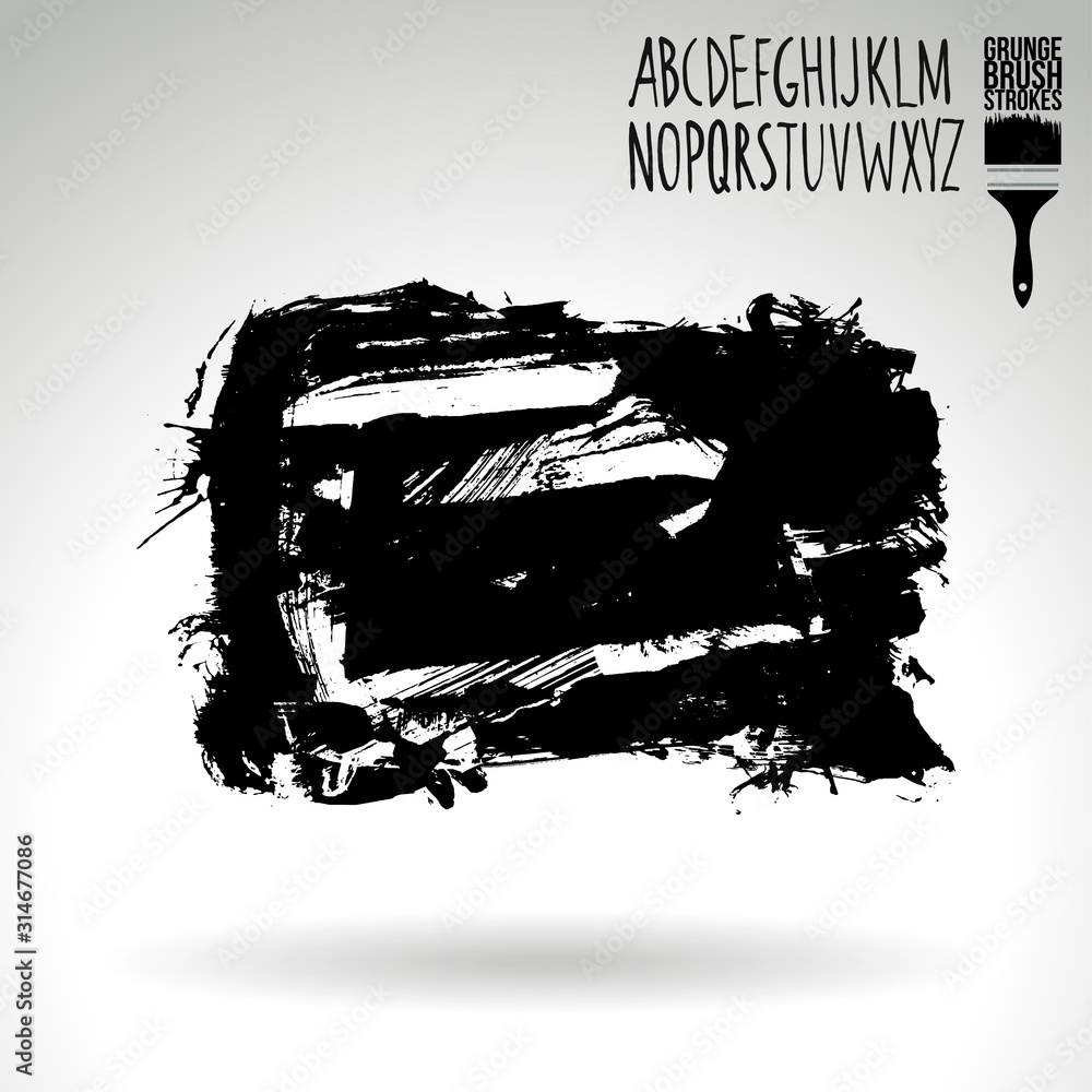Black brush stroke and texture. Grunge vector abstract hand - painted element. Underline and border design. Black brush stroke and texture. Grunge vector abstract hand - painted element. Underline and border design.