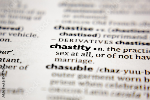 Quadro em tela Word or phrase chastity in a dictionary.