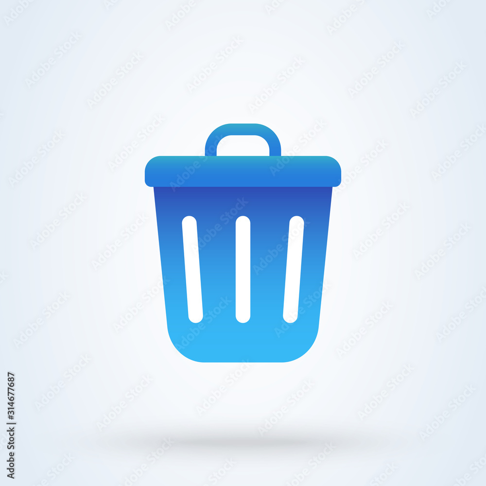 Bin cute flat. Simple vector modern icon design illustration. Bin cute flat. Simple vector modern icon design illustration.