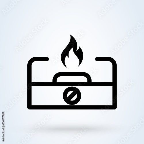 gas stove line Simple vector modern icon design illustration.