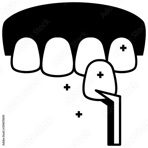  Teeth Cap Concept on white background., Dental Veneers Vector Icon Design