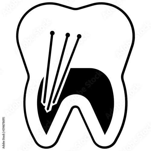 Tooth Root canal treatment Vector Icon Design Concept