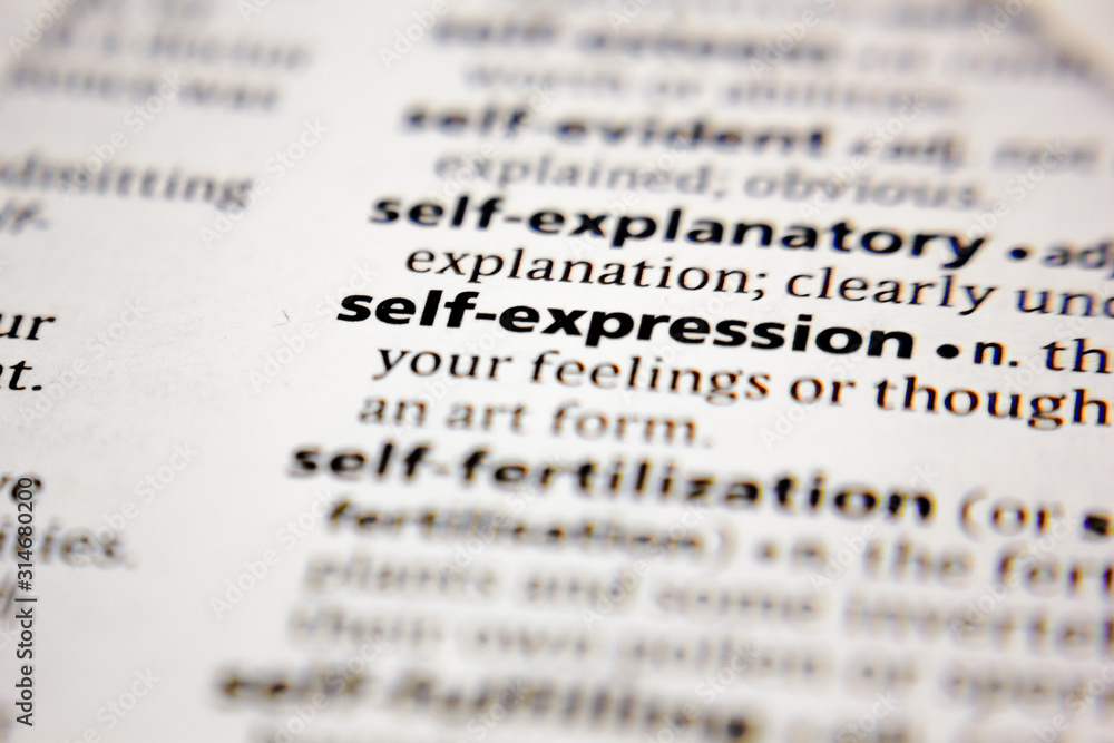 Word or phrase self-expression in a dictionary. Word or phrase self-expression in a dictionary.