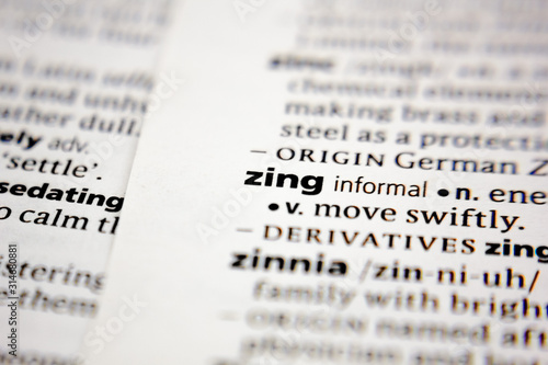 Word or phrase zing in a dictionary.