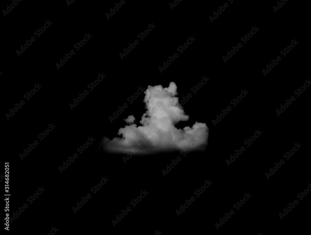 white Clouds Isolated on Black Background white Clouds Isolated on Black Background