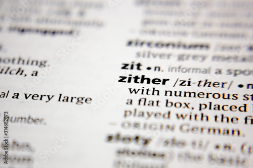 Word or phrase zither in a dictionary.
