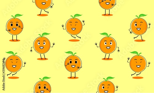 Cute orange illustration wallpaper vector logo