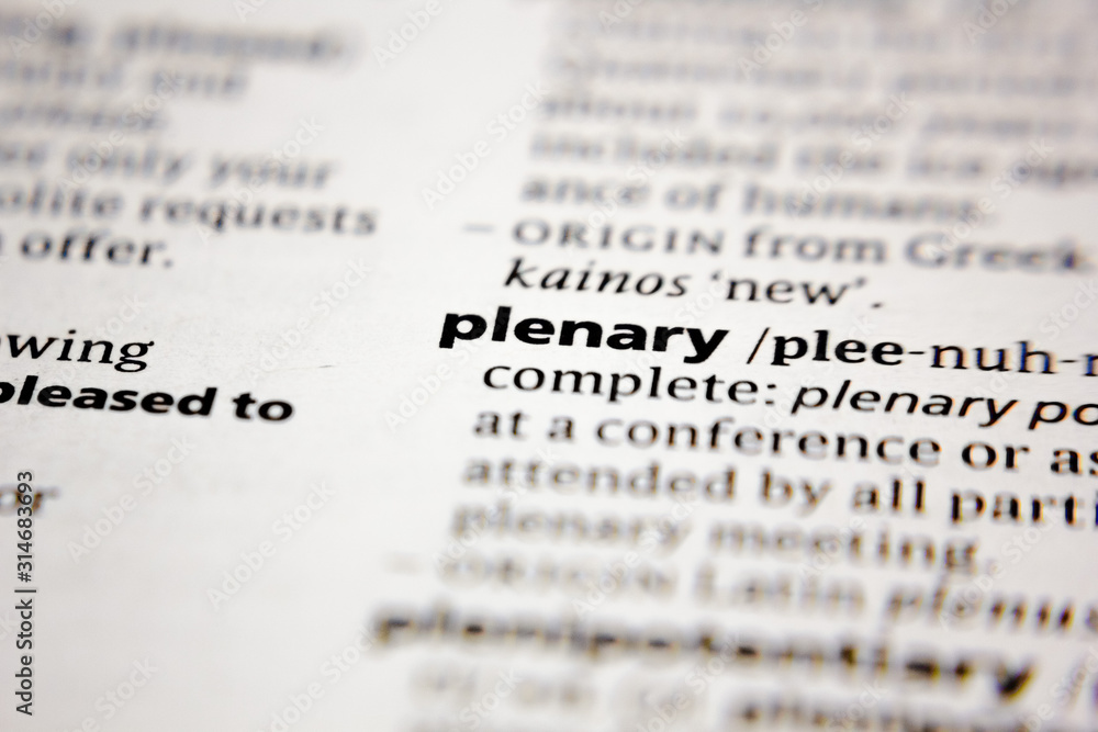 Word or phrase plenary in a dictionary. Word or phrase plenary in a dictionary.