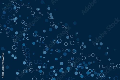 Blue background with bubbles and blur, vector illustration template for website, business card, banner