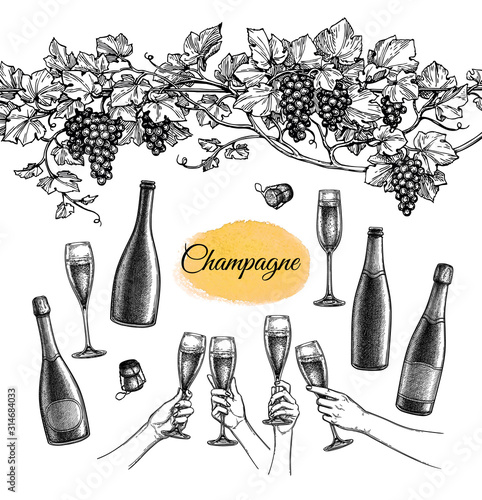 Champagne big set.