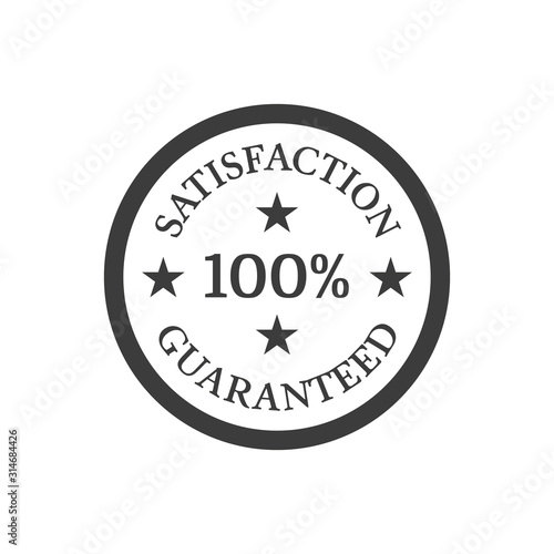 Satisfaction guaranteed badge on white background.